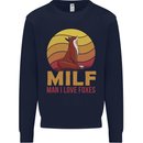 MILF Man I Love Foxes Fox Mens Sweatshirt Jumper Navy Blue