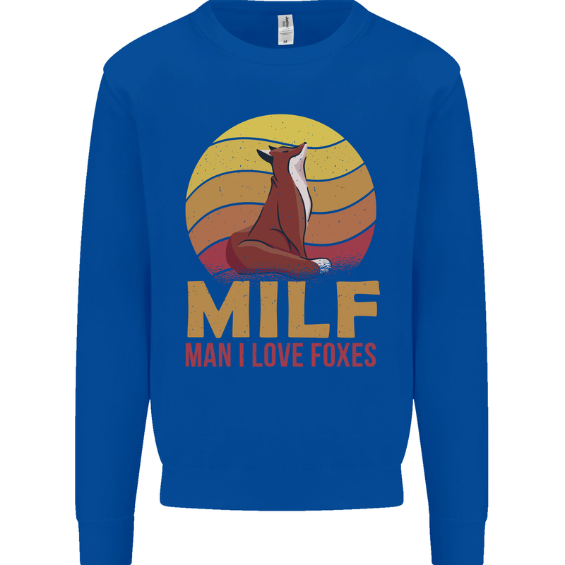 MILF Man I Love Foxes Fox Mens Sweatshirt Jumper Royal Blue