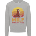 MILF Man I Love Foxes Fox Mens Sweatshirt Jumper Sports Grey