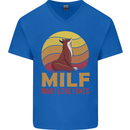 MILF Man I Love Foxes Fox Mens V-Neck Cotton T-Shirt Royal Blue