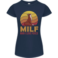 MILF Man I Love Foxes Fox Womens Petite Cut T-Shirt Navy Blue