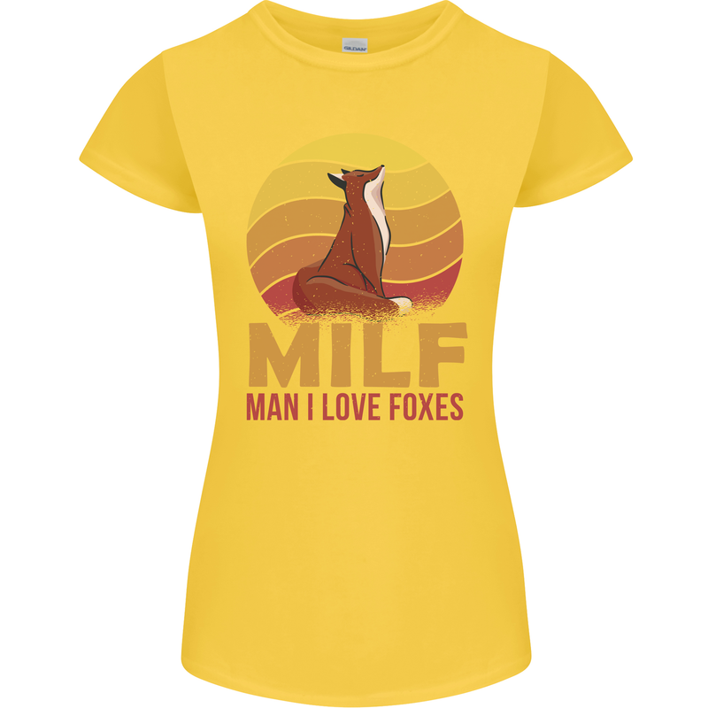 MILF Man I Love Foxes Fox Womens Petite Cut T-Shirt Yellow