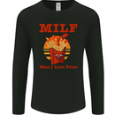 MILF Man I Love Fries Funny Food Mens Long Sleeve T-Shirt Black