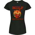 MILF Man I Love Fries Funny Food Womens Petite Cut T-Shirt Black