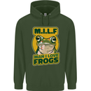 MILF Man I Love Frogs Childrens Kids Hoodie Forest Green