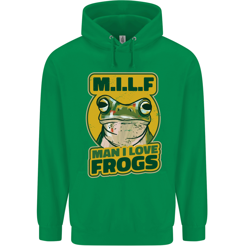 MILF Man I Love Frogs Childrens Kids Hoodie Irish Green