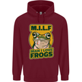 MILF Man I Love Frogs Childrens Kids Hoodie Maroon