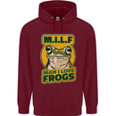 MILF Man I Love Frogs Childrens Kids Hoodie Maroon