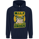 MILF Man I Love Frogs Childrens Kids Hoodie Navy Blue