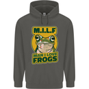 MILF Man I Love Frogs Childrens Kids Hoodie Storm Grey
