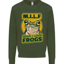 MILF Man I Love Frogs Kids Sweatshirt Jumper Forest Green