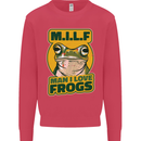 MILF Man I Love Frogs Kids Sweatshirt Jumper Heliconia