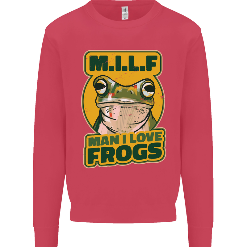 MILF Man I Love Frogs Kids Sweatshirt Jumper Heliconia