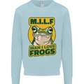 MILF Man I Love Frogs Kids Sweatshirt Jumper Light Blue