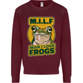 MILF Man I Love Frogs Kids Sweatshirt Jumper Maroon