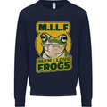 MILF Man I Love Frogs Kids Sweatshirt Jumper Navy Blue