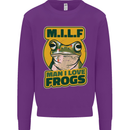 MILF Man I Love Frogs Kids Sweatshirt Jumper Purple