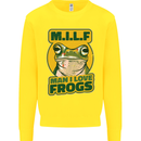 MILF Man I Love Frogs Kids Sweatshirt Jumper Yellow