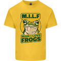 MILF Man I Love Frogs Kids T-Shirt Childrens Yellow