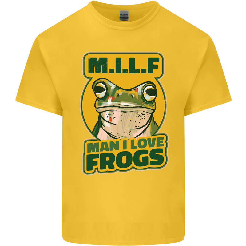 MILF Man I Love Frogs Kids T-Shirt Childrens Yellow