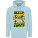 MILF Man I Love Frogs Mens 80% Cotton Hoodie Light Blue
