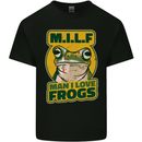 MILF Man I Love Frogs Mens Cotton T-Shirt Tee Top Black