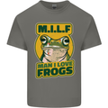 MILF Man I Love Frogs Mens Cotton T-Shirt Tee Top Charcoal