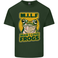 MILF Man I Love Frogs Mens Cotton T-Shirt Tee Top Forest Green
