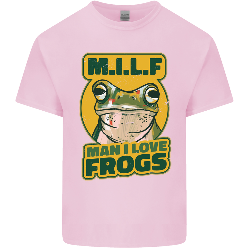 MILF Man I Love Frogs Mens Cotton T-Shirt Tee Top Light Pink
