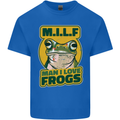 MILF Man I Love Frogs Mens Cotton T-Shirt Tee Top Royal Blue