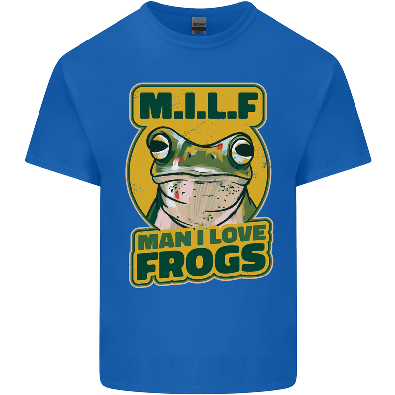 MILF Man I Love Frogs Mens Cotton T-Shirt Tee Top Royal Blue