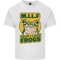 MILF Man I Love Frogs Mens Cotton T-Shirt Tee Top White