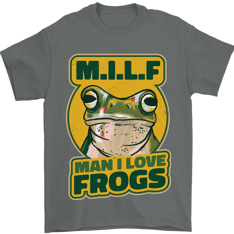 MILF Man I Love Frogs Mens T-Shirt 100% Cotton Charcoal