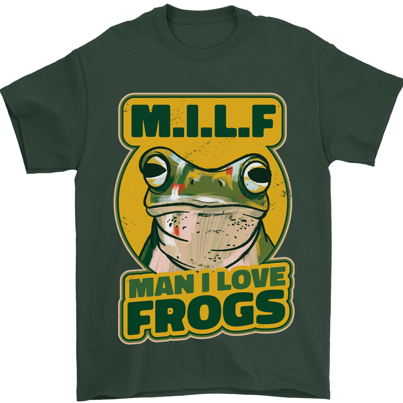 MILF Man I Love Frogs Mens T-Shirt 100% Cotton Forest Green