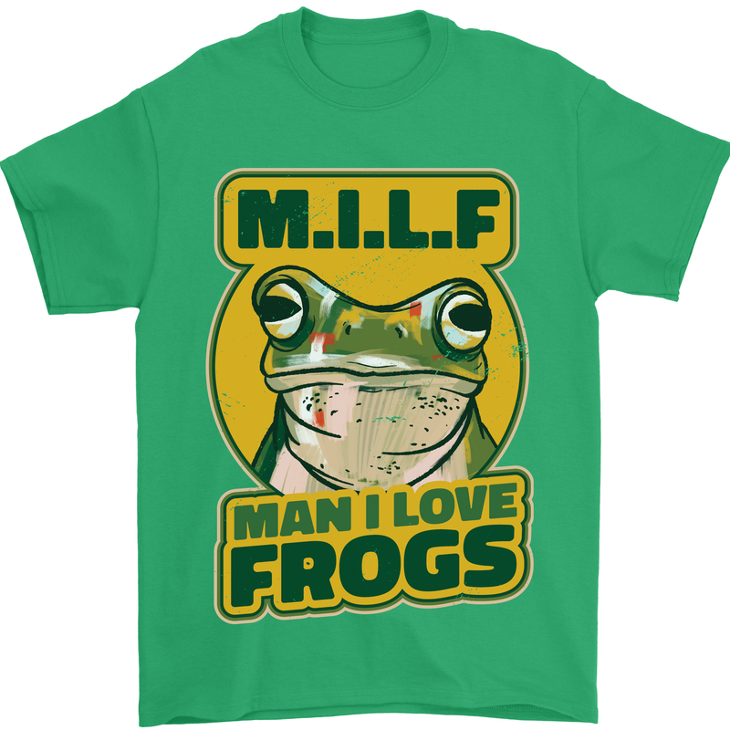 MILF Man I Love Frogs Mens T-Shirt 100% Cotton Irish Green
