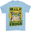 MILF Man I Love Frogs Mens T-Shirt 100% Cotton Light Blue