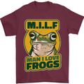 MILF Man I Love Frogs Mens T-Shirt 100% Cotton Maroon