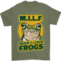 MILF Man I Love Frogs Mens T-Shirt 100% Cotton Military Green