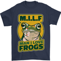 MILF Man I Love Frogs Mens T-Shirt 100% Cotton Navy Blue