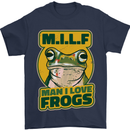 MILF Man I Love Frogs Mens T-Shirt 100% Cotton Navy Blue