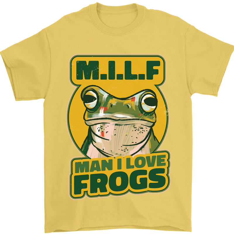 MILF Man I Love Frogs Mens T-Shirt 100% Cotton Yellow