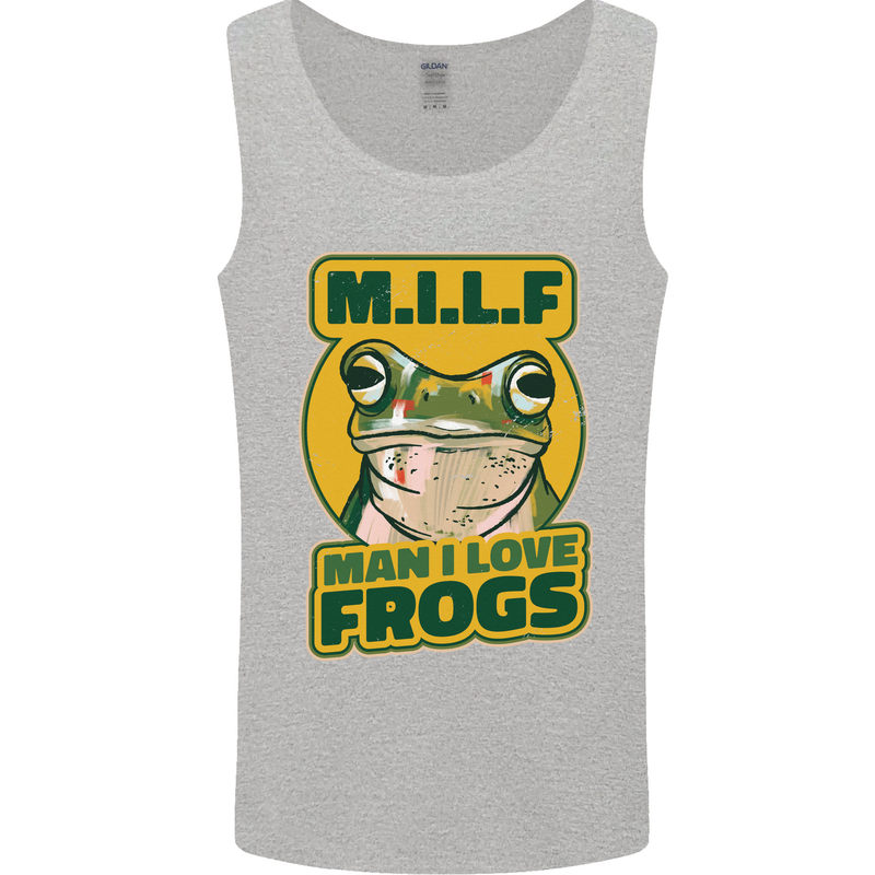 MILF Man I Love Frogs Mens Vest Tank Top Sports Grey