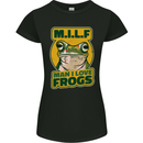 MILF Man I Love Frogs Womens Petite Cut T-Shirt Black