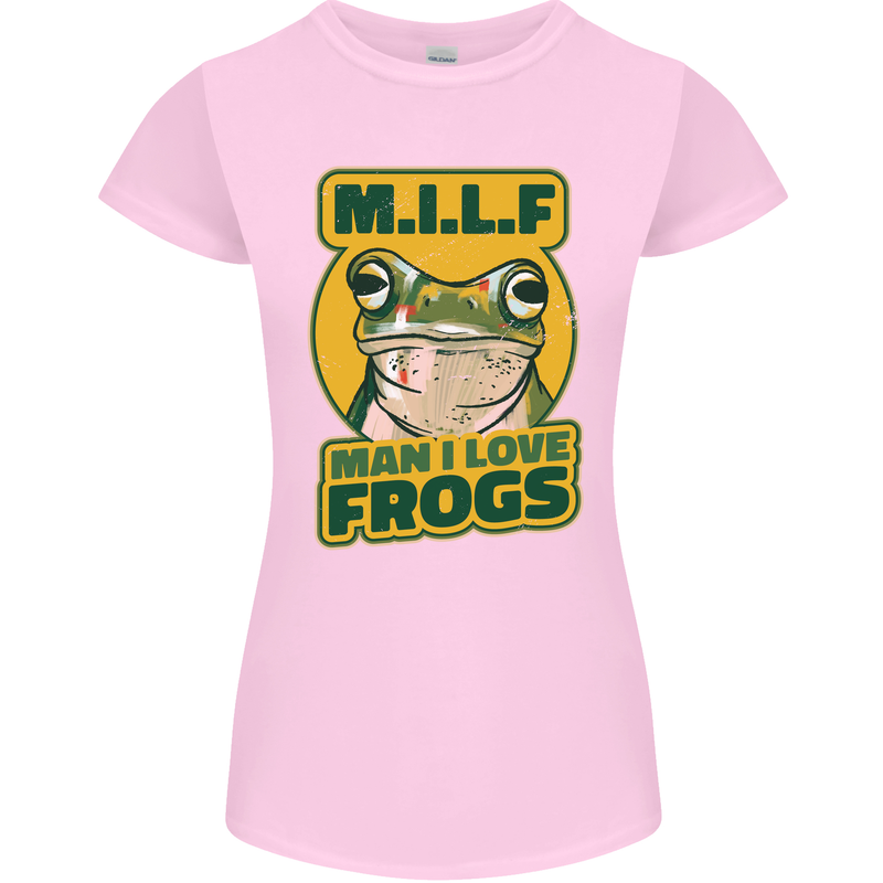 MILF Man I Love Frogs Womens Petite Cut T-Shirt Light Pink