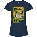 MILF Man I Love Frogs Womens Petite Cut T-Shirt Navy Blue