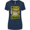 MILF Man I Love Frogs Womens Wider Cut T-Shirt Navy Blue