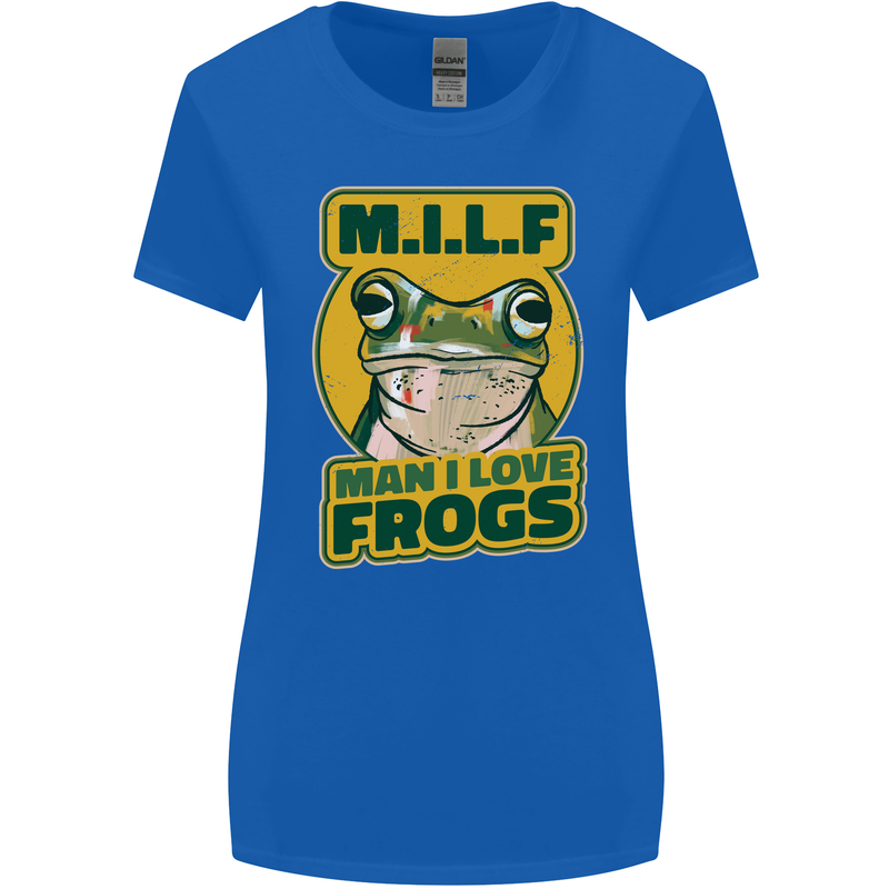 MILF Man I Love Frogs Womens Wider Cut T-Shirt Royal Blue
