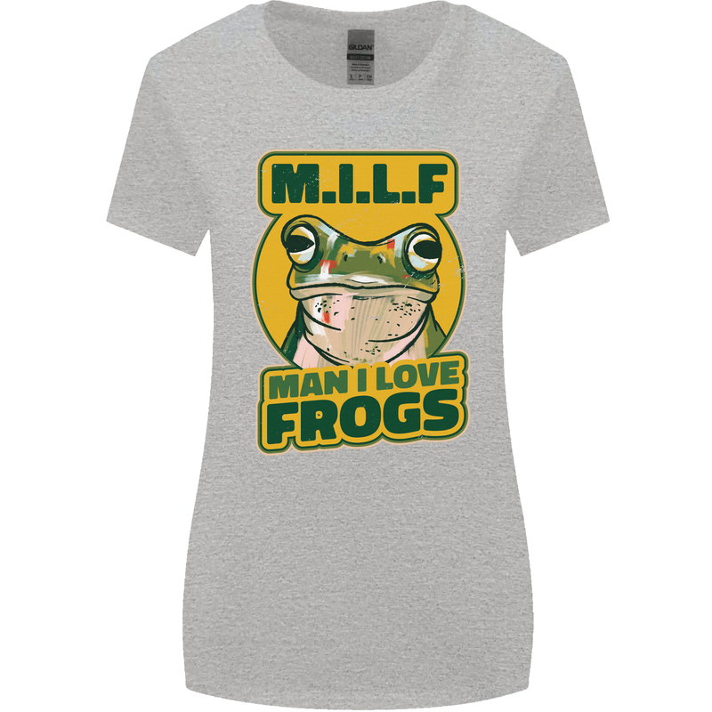 MILF Man I Love Frogs Womens Wider Cut T-Shirt Sports Grey