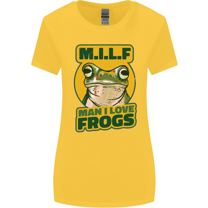 MILF Man I Love Frogs Womens Wider Cut T-Shirt Yellow