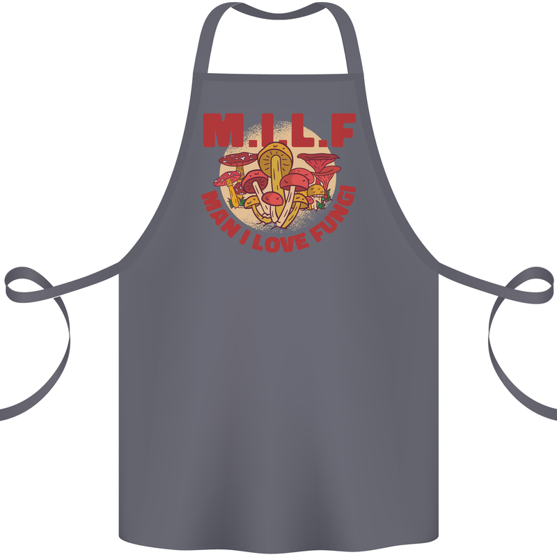 MILF Man I Love Fungi Mycology Foraging Cotton Apron 100% Organic Steel